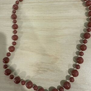 Very vintage retro plastic brown bead necklace